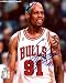 Dennis Rodman Chicago Bulls - White Jersey - Autographed 8x10 Photograph