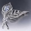 Swarovski Crystal Leaf Flower Brooch Pin