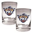 Phoenix Suns NBA 2pc Rocks Glass Set - Primary Logo