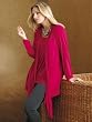 Ulla Popken Open Front Viscose Spandex Knit Pintuck Jacket