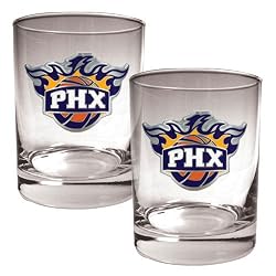 Phoenix Suns NBA 2pc Rocks Glass Set - Primary Logo by Great American Products