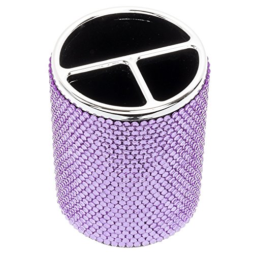 Purple Crystal Rhinestone Desk Pen Holder