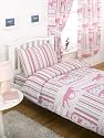 Girls Horse Animal Single Duvet Cover & Fitted Sheet & Pair of Curtains 66" X 54" Bed Set