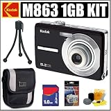 Kodak Easyshare M863 8.2MP Digital Camera (Black) + 1GB Accessoy Kit