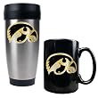 Iowa Hawkeyes NCAA Stainless Travel Tumbler And Ceramic Mug Set by Great American Products