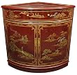 Elegant Asian Furniture & D&eacute;cor - 32" Ming Design Chinese Red Lacquer Oriental Corner Cabinet