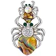 Gold Plated Mother Spider Animal Brooches Pin