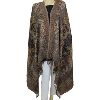 Womens Clothing Jamawar Wool Shawls Pailsey Pattern Accessory 80 X 40 Inches