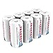 Tenergy Premium Rechargeable C Batteries, High Capacity 5000mAh NiMH C Size Battery, C Cell Battery, 8-Pack