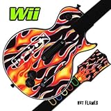 Skin Decal Cover for GUITAR HERO 3 III Nintendo Wii Les Paul - Hot Flames