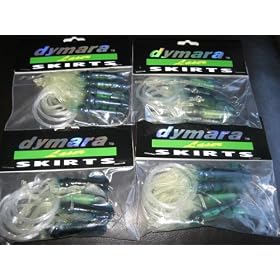 LOT of 4 5 Packs Dymara Laser Skirts Hoochie Fishing Squid Lure Trolling Salmon