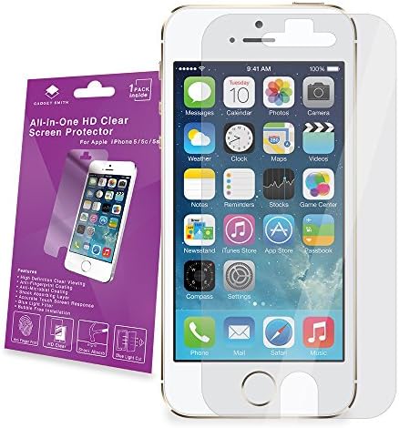 Gadget Smith Incredible Impact Resistance Screen Protector for iPhone 5/5c/5s - Retail Packaging - HD Clear
