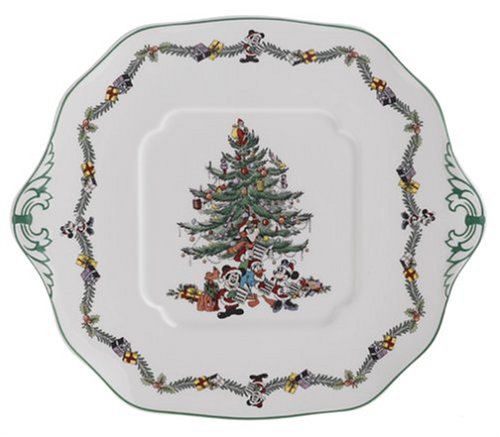 Spode Disney Christmas Tree Celebration Square Cake Plate