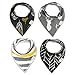 Nibble Baby Bandana Drool Bibs Adjustable Snaps for Boys/Girls/Unisex 4-Pack 100% Absorbent Organic Cotton design bibs 3-24 Months