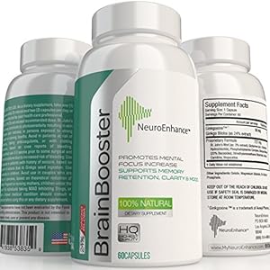 NeuroEnhance Natural Brain Function Booster Supplement for Memory, Focus, Mental Clarity & Cognitive Function Enhanced Ginkgo Biloba, St Johns Wort - Holistic Nootropics for Healthy Brain Cells