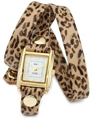 La Mer Collections Womens LMSTW6002 Leopard Gold Triple Wrap Watch