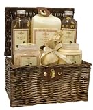 Wellness: Edles Wellness Geschenk Set mit 7 ausgewählten Pflegeprodukten Vanille Geflochtener Holzkorb, Badesalz, Badeschwamm, Bodylotion, Shampoo, Badezusatz ,Bath Fizzer. picture 5107EWHEmRL. SL160 Wellness: Edles Wellness Geschenk Set mit 7 ausgewählten Pflegeprodukten Vanille Geflochtener Holzkorb, Badesalz, Badeschwamm, Bodylotion, Shampoo, Badezusatz ,Bath Fizzer.