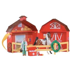 Stablemates Pocket Barn with Horse and Vet - Red by Breyer