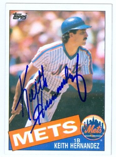 Keith Hernandez Autographed/Hand Signed baseball card (New York Mets) 1985 Topps #80 (67)