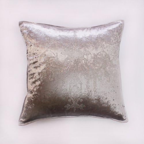 Chandeliers rhinestone Stud Velvet Pillow 19" x 19" Pair - Silver