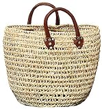 Moroccan Straw Summer Beach / Shopper / Tote Bag 13"x15"