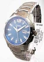 MENS FOSSIL STEEL CRYSTAL DATE NEW WATCH AM4117