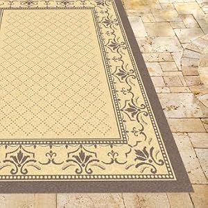 Diamond Outdoor Rug in Natural & Brown - 7'10" x 11' - Grandin Road