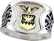 Air Force Ring - Pure White Rhodium Plated Ring - USAF - Veteran Ring.