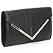 BMC Womens PU Leather Alligator Skin Pattern Glitter Metal Accent Flap Clutch