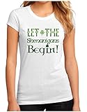 TooLoud Let the Shenanigans Begin Juniors Petite Sublimate Tee