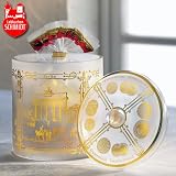 Schmidt Exclusive Glass Tin "Europe" with Real Gold Decor by Schmidt