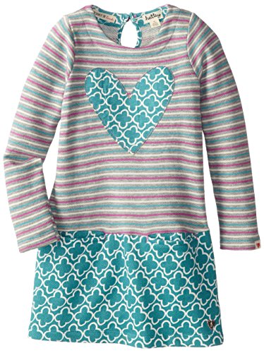 Hatley Little Girls' Color Block Dress Hearts