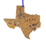 Advent Ornaments State Souvenir TEXAS - Laser Cut and Engraved Wood Christmas Tree Ornament