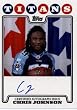 2008 Topps Rookie Premiere Autographs #CJ Chris Johnson (RB) RC - Rookie Insert Card - Autographed Football Card / Tennessee Titans / Hand Signed on CARD! - Rare Rookie Card in Screw Down Display Case!!!