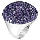 Mushroom Ring, tanzanite/rhodium-plated