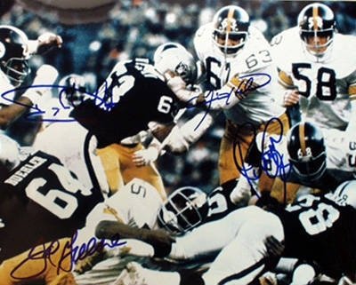 LC Greenwood Autographed/Hand SignedPittsburgh Steelers 16X20 Photo 4 sig Color Action
