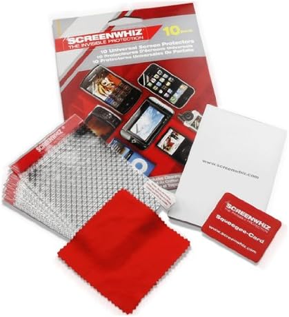 ScreenWhiz Universal Cell Phone Screen Protector 10-Pack - Apple iPhone, Blackberry, HTC, Samsung, LG, Motorola, and Nokia