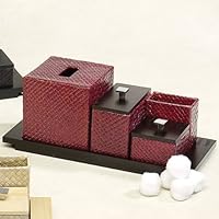 Pandanus 5-Piece Bath Set - Red