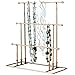 MyGift 13 inch Bronze Metal 3-Tier Necklace Bracelet Holder Jewelry Tower Hanger Organizer Display Rack