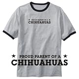 T-Shirt Ringer Heather Gray  Proud Parent Of Chihuahuas  Dog