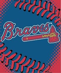 Atlanta Braves Baseball Stitching Raschel Blanket Throw - MLB Baseball Fan Shop Team Merchandise