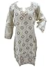 Casual Kurta Cream Chikan Embroidered Indian Kurti Dress