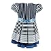 Lilax Little Girls' Short Sleeve Stripe Poplin Dress