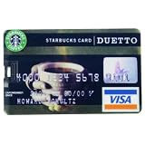 8GB USB Flash Drive Starbucks Pattern Visa Card Size 8G Memory Stick U Disk ~ PA