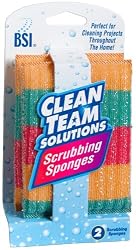 BSI Clean Team Solutions Wide Horizontal Striped Scrubbing Sponges, 12-Count Box (Pack of 3)