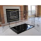 New Black 36 EliteField Two Door Folding Dog Crate with Divider, 36 long x 24 wide x 27 high, Product Quality Guarantee, 100% Money Back Guarantee, Customer Satisfaction Guarantee