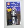 7 IN 1! EMERGENCY SURVIVAL KIT:WHISTLE + COMPASS + WHITE LED FLASHLIGHT + SIGNALLING MIRROR + 5xMAGNIFIER+ THERMOMETER + STORAGE.