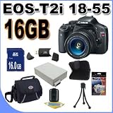 Canon EOS Rebel T2i 18 MP CMOS APS-C Digital SLR Camera with 3.0-Inch LCD and EF-S 18-55mm f/3.5-5.6 IS Lens W/ 16GB Accessory Saver Kit