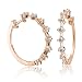 14k Pink Gold Circle Huggies Hoop Diamond Earrings (H-I, SI-I, 0.55 carat)