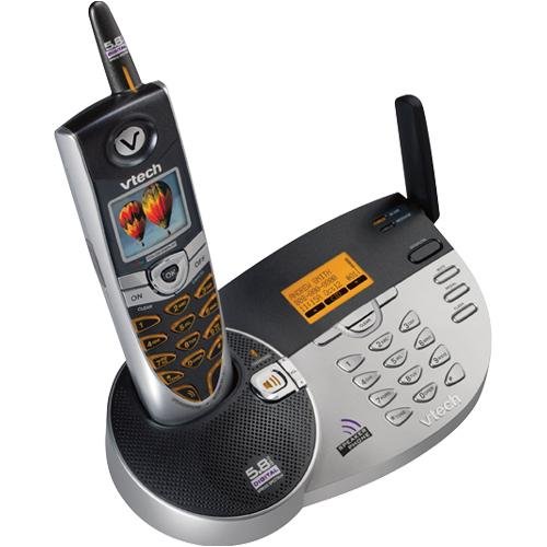VTech i5857 5.8 GHz DSS Expandable Cordless Phone with Dual Keypads and Color LCD Handset